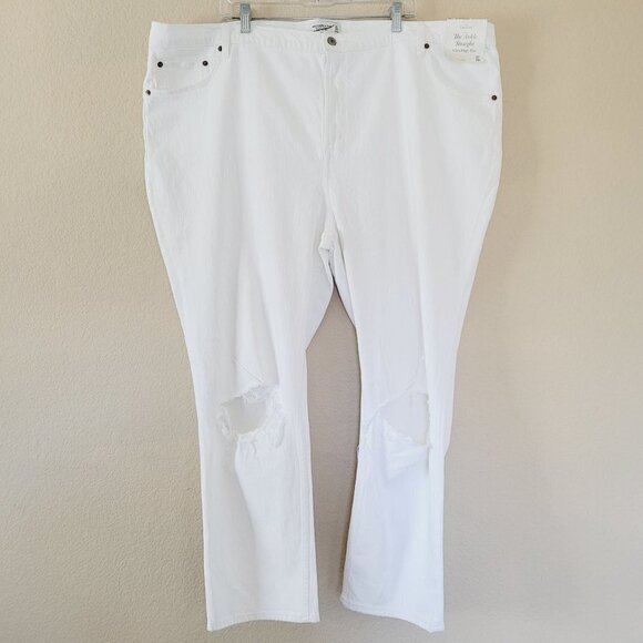 Abercrombie & Fitch Curve Love Ankle Straight Ultra High-Rise Jean Size 37 White - Picture 1 of 10